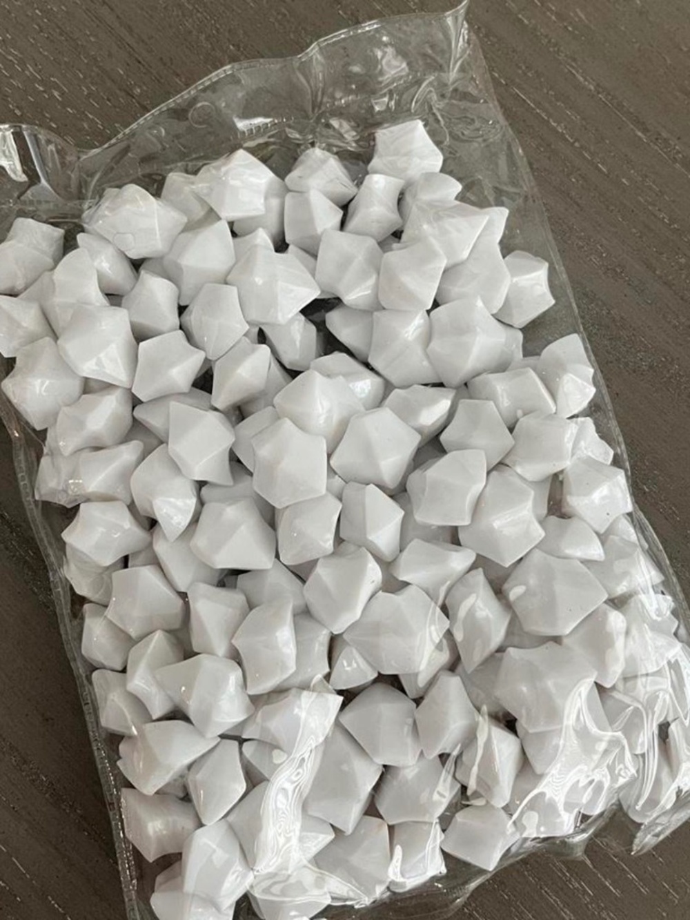 White Acrylic Ice Rocks Vase Filler Decoration 1 Pound Bag - 160 Pieces